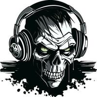 Zombie dj Rührgerät Wahnsinn Zombie Vektor Zombie Tanzfläche Schauspiel Vektor Design