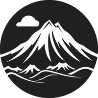Vulkan Tapferkeit bergig Majestät im schwarz Emblem majestätisch geschmolzen schwarz Symbol zum vulkanisch Leistung vektor