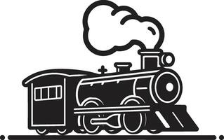 ikoniska tåg textavsnitt svart ikon historisk järnväg arv vektor svart design