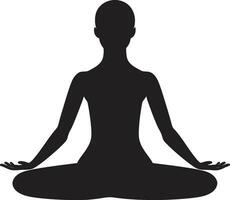 uppmärksam musa vektor yoga kvinna design empowerflow svart logotyp med yoga kvinna silhuett