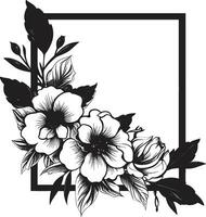 künstlerisch blühen Grenze Vektor Design Symbol Blütenblatt gemustert Gehege schwarz Vektor