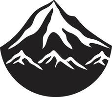 våldsam bildning svart logotyp för vulkan toppar vulkan syn svart vektor logotyp för berg raseri