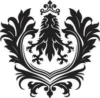 elegant Mantel von Waffen schwarz Symbol Regal Schild Vektor Emblem