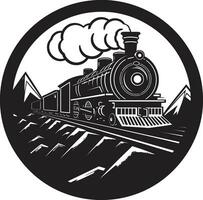 Jahrgang Transport Erbe Vektor schwarz Design retro Eisenbahnen schwarz Vektor Symbol