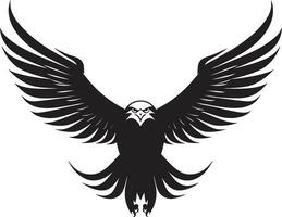 edel Jäger Emblem Adler Design heftig Vogel Majestät schwarz Adler Vektor