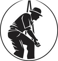 Nützlichkeit Mann Silhouette schwarz Vektor Symbol Lineman beim Arbeit Vektor Design