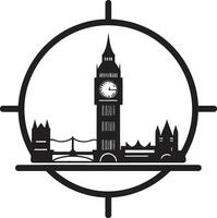 historisch Wahrzeichen Emblem schwarz London Design städtisch Stadt Symbol Vektor London