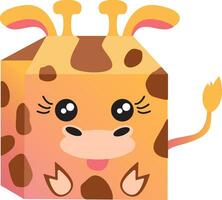 Vektor Illustration von süß Giraffe Geschenk Box zum festlich Kind Design isoliert auf Weiß Hintergrund