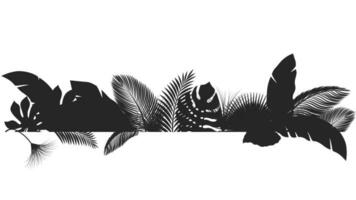 Silhouette Banner tropisch Blätter, geeignet zum Natur Konzept, Sommer- und Urlaub, Vektor Illustration