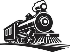 retro järnvägar svart vektor ikon nostalgisk tåg spår vektor design