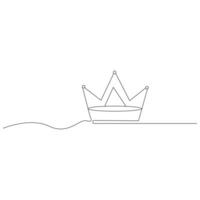 König Krone kontinuierlich einer Linie Vektor Kunst Zeichnung und Illustration