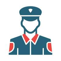 Polizist Glyphe zwei Farbe Symbol Design vektor