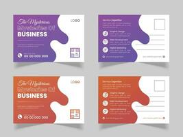 företags- posta kort design mall med mocup vektor