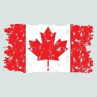 kanada stämpel flagga isolerat. textur grunge kanadensisk smutsig flagga, nation patriotism texturerad flagga med lönn, vektor patriotisk illustration