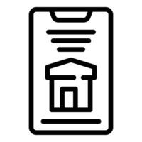 Clever Zuhause Steuerung App Symbol Gliederung Vektor. Gadget virtuell Center vektor