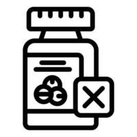 Gesundheit Tabletten Flasche Symbol Gliederung Vektor. Wasser Aspirin vektor