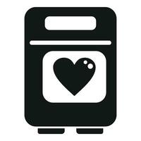 Pflege Defibrillator Symbol einfach Vektor. Gesundheit Pflege Gerät vektor