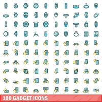 100 Gadget Symbole Satz, Farbe Linie Stil vektor