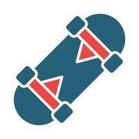 Skateboard Glyphe zwei Farbe Symbol Design vektor