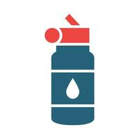 Wasser Flasche Glyphe zwei Farbe Symbol Design vektor
