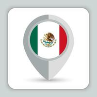 Mexiko Flagge Stift Karte Symbol vektor