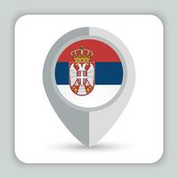 Serbien Flagge Stift Karte Symbol vektor