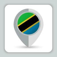 tanzania flagga stift Karta ikon vektor