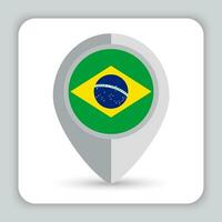 Brasilien Flagge Stift Karte Symbol vektor