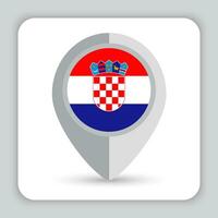 Kroatien Flagge Stift Karte Symbol vektor