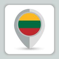 Litauen Flagge Stift Karte Symbol vektor