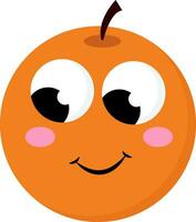 Emoji von ein lächelnd Orange Fruchtcartoon Orange Frucht, Vektor oder Farbe Illustration