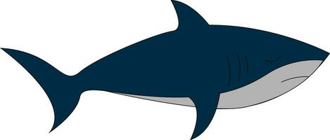 ClipArt av de blå haj uppsättning isolerat på vit bakgrund tittade från de sida, vektor eller Färg illustration
