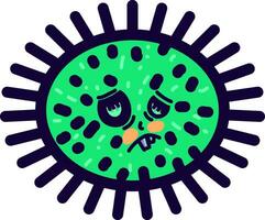 Grün traurig Virus, Illustration, Vektor auf Weiß Hintergrund