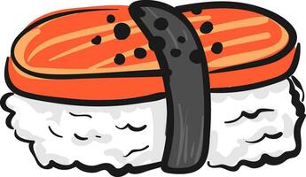 ClipArt av flerfärgad sushi vektor eller Färg illustration