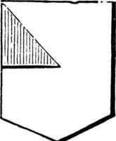 Gyron ist ein dreieckig Zahl gebildet durch zwei Linien, Jahrgang Gravur. vektor