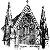 Lincoln Dom, von das gesegnet Jungfrau Maria von Lincoln, Jahrgang Gravur. vektor