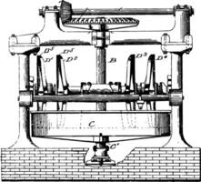 Bett schwenken Mahlen Mühle, Jahrgang Illustration. vektor