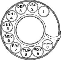 telefon roterande ringa, årgång illustration. vektor