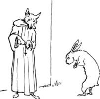 reynard das Fuchs Laprell das Hase Jahrgang Illustration vektor