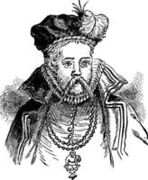 Tycho brahe, årgång illustration vektor