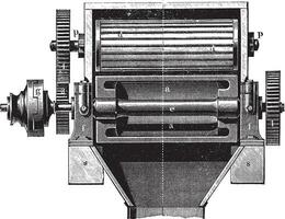 Malz Bier Herstellung Maschine Jahrgang Gravur vektor