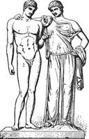 Orestes und Elektra, Jahrgang Gravur. vektor