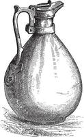 Bronze- Flasche, Jahrgang Gravur. vektor