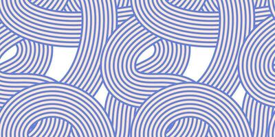 Nudel Ramen nahtlos Muster. wiederholt Hintergrund mit Blau Fett gedruckt Wellen Linien vektor