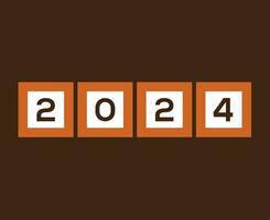 2024 glücklich Neu Jahr abstrakt braun Grafik Design Vektor Logo Symbol Illustration