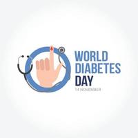 världen diabetes dag banner firande 14 november medvetenhet månad vektor