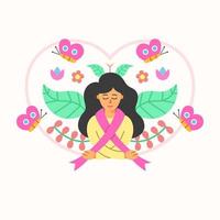 kvinna bröstcancer medvetenhet vektor illustration