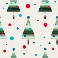 de platt enkel sömlös jul mönster med stiliserade jul träd vektor