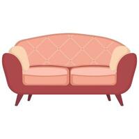bekväm soffa på vit bakgrund. tecknad serie stil. vektor illustration.