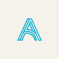 ai generiert das zuerst abstrakt Digital Alphabet 'A' Brief Logo. minimalistisch Schrift, kreativ städtisch modern futuristisch Schriftart, und abstrakt. Vektor Illustration